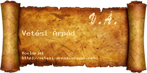 Vetési Árpád névjegykártya